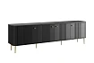 TV stolek Vesper 4D 187 cm  - Čierna / Zlaté nožičky