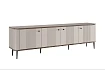 TV stolek Vesper 4D 187 cm  - Kašmír / Ořech / Černé nohy