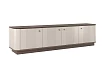 Černá TV skříňka Vesper 4D 187 cm s soklem  - Kašmír / Ořech